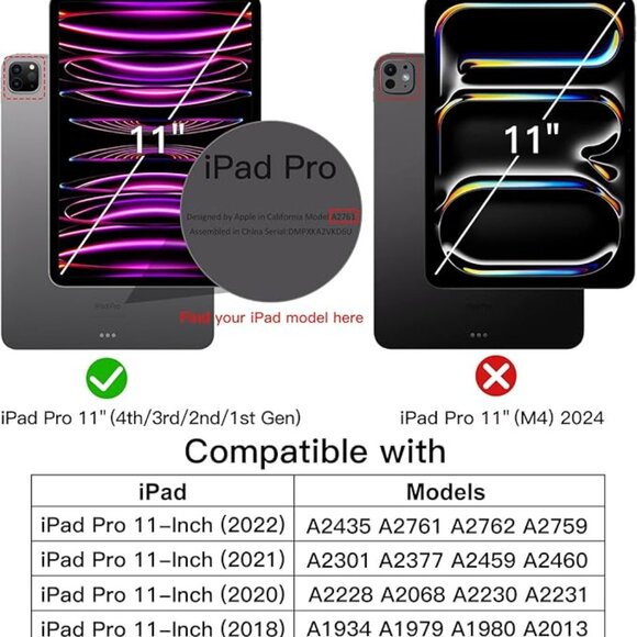 JETech Case for iPad Pro 11-Inch (2022/2021/2020/2018) – Slim Smart Cover - Picture 4 of 4